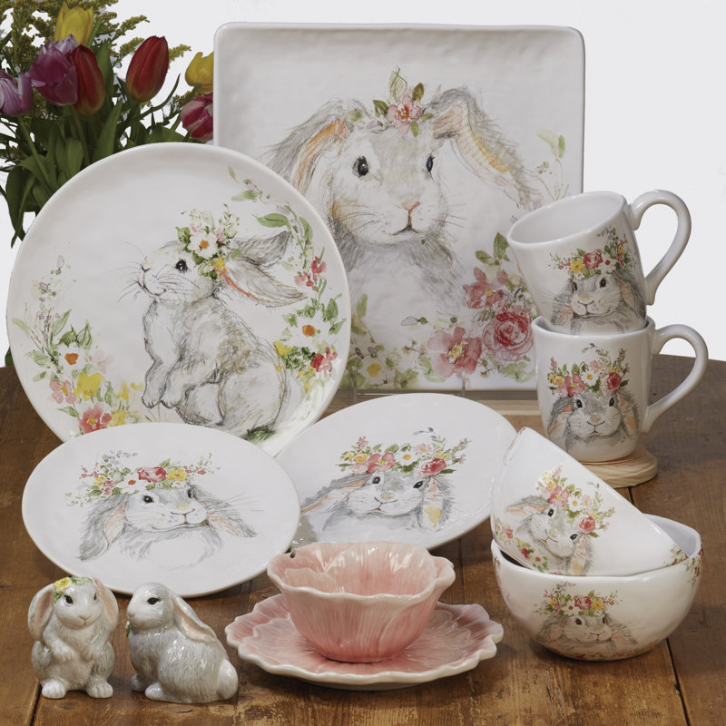 Certified International Sweet Bunny 16Pc Dinnerware Set Reviews Wayfair Canada